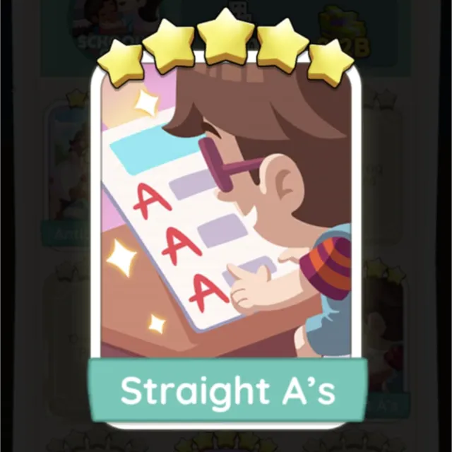 Set17 Straight A's,Monopoly Go Sticker,Set17:6