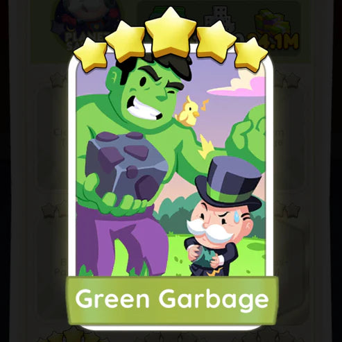 Set15 Green Garbage,Monopoly Go Sticker,Set15:7