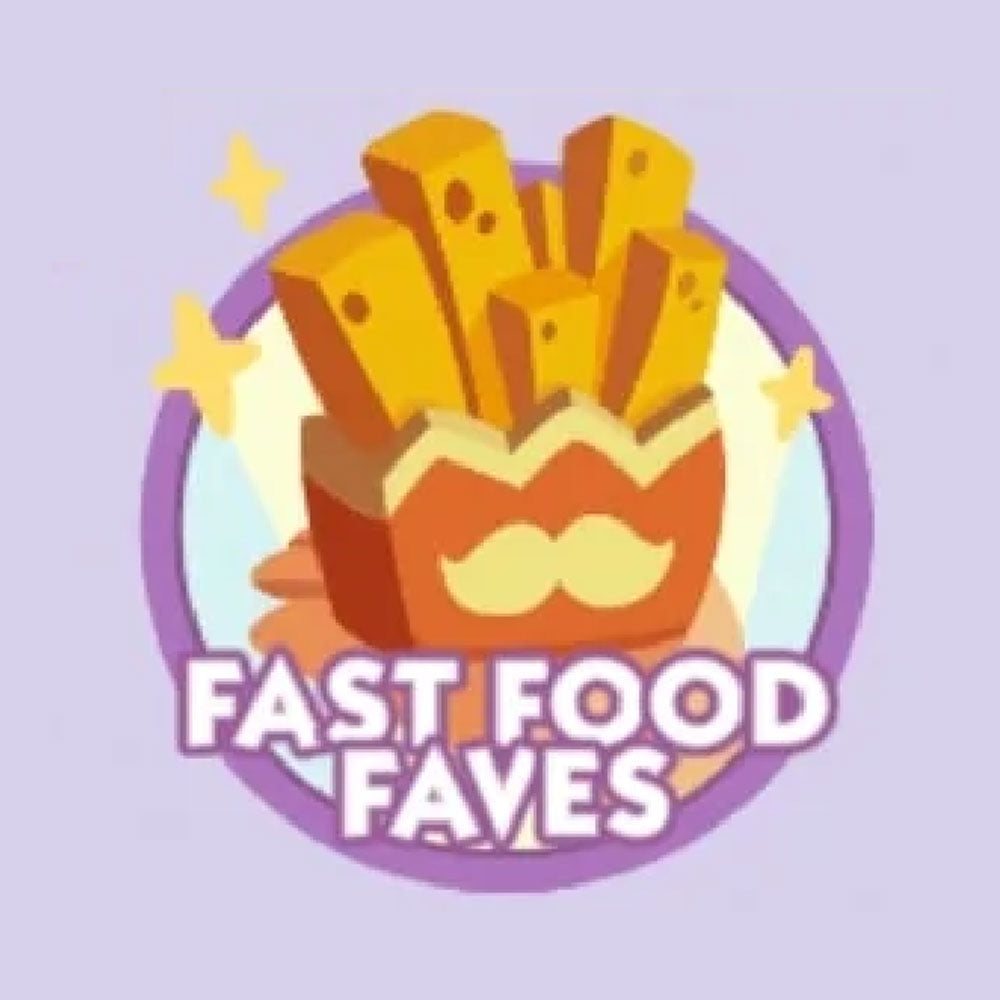 Set 15 FAST FOOD FAVES Monopoly Go Sticker