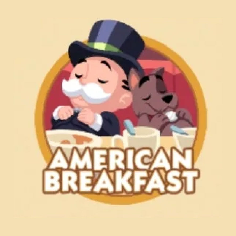 Set 1 AMERCAN BREAKFAST Monopoly Go Sticker