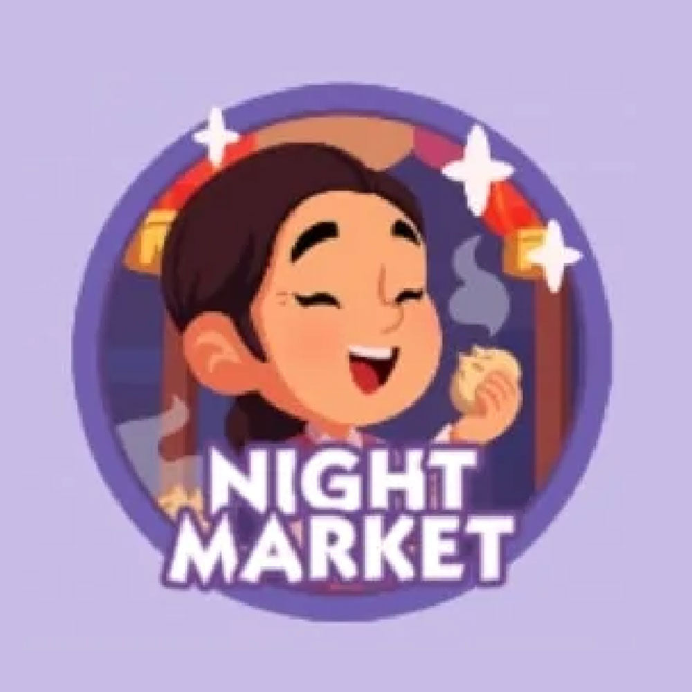 Set 5 NIGHT MARKET Monopoly Go Sticker