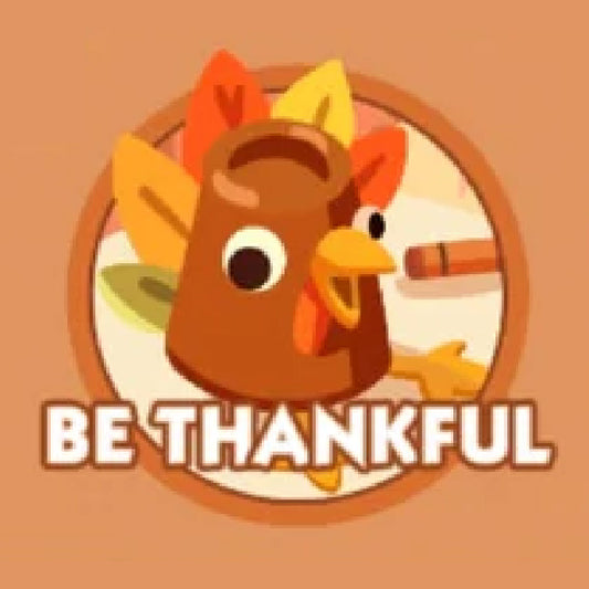 Set 8 BE THANKFUL Monopoly Go Sticker
