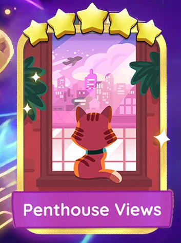 Golden Blitz:Penthouse Views 5⭐ Set-23  Monopoly Go Sticker